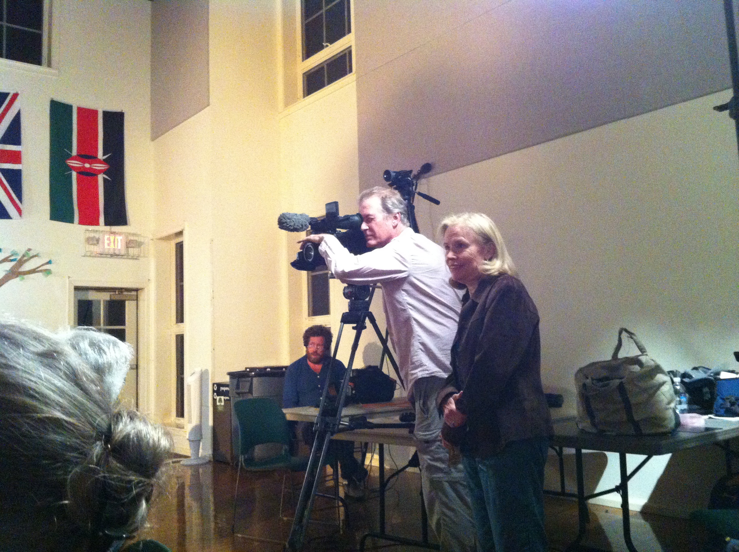 Janet P. Gardner on a shoot with cinematographer Kevin Cloutier