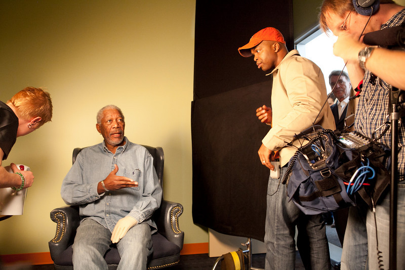 Director Andre Gordon and Morgan Freeman on the Make A Wish Foundation movie, Presented by Soular Entertainment WISH WIZARD