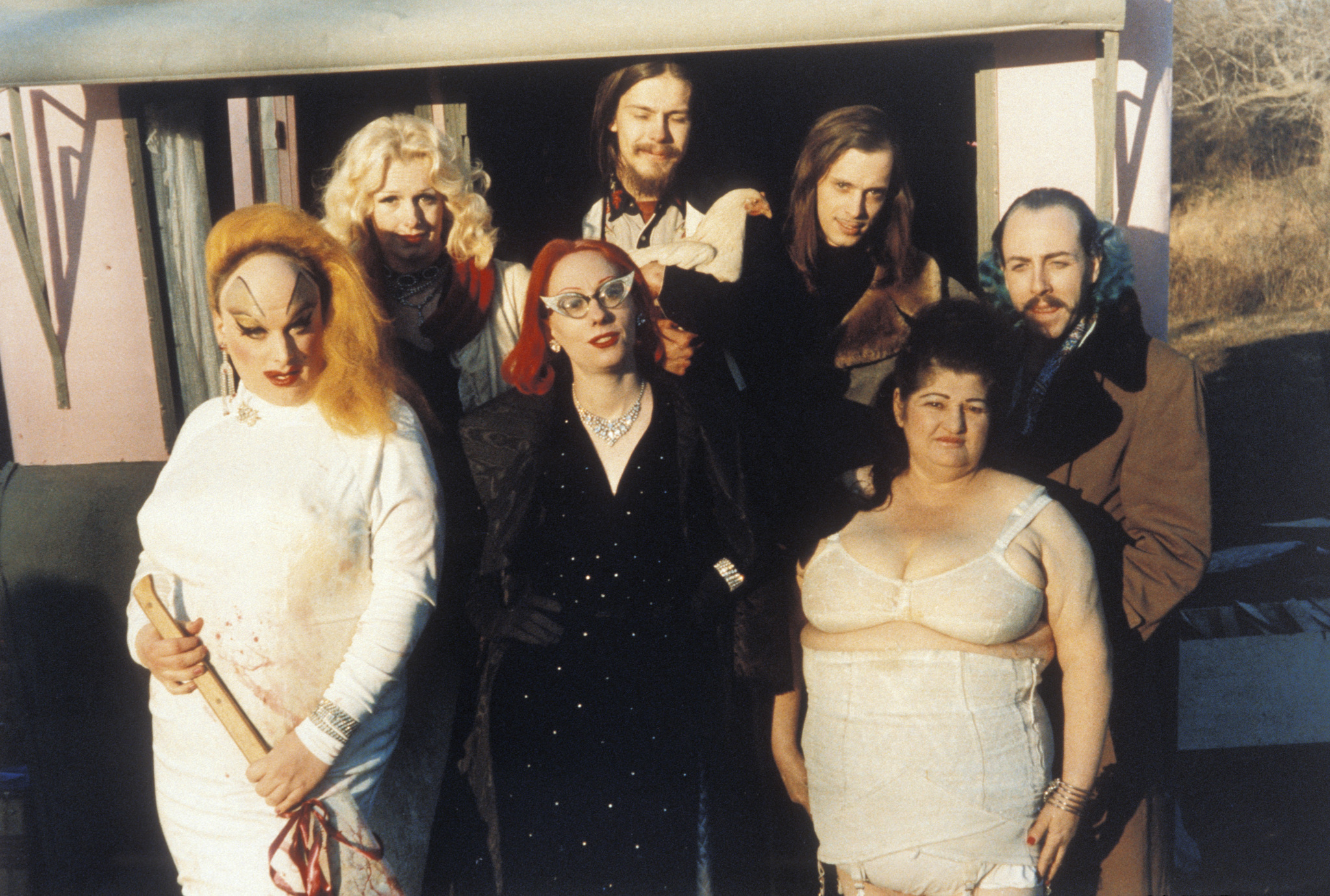 Still of John Waters, Divine, David Lochary and Mink Stole in Pink Flamingos (1972)