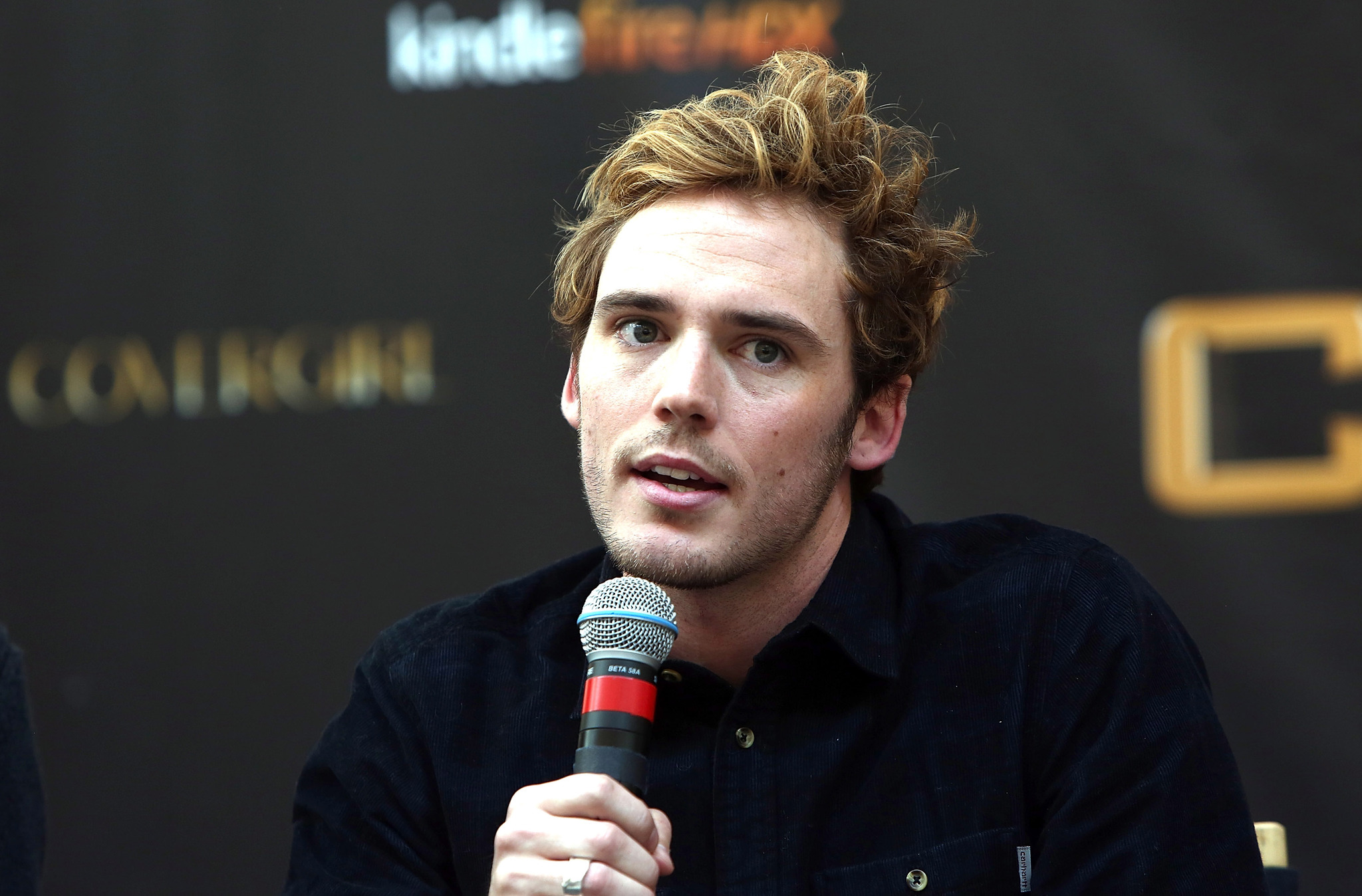 Sam Claflin at event of Bado zaidynes. Ugnies medziokle (2013)