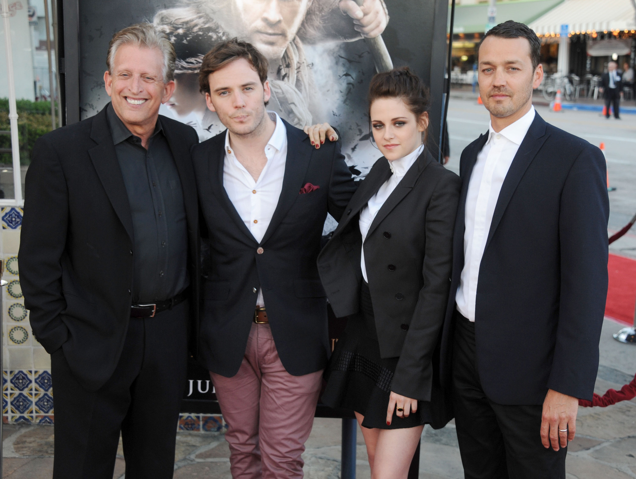 Joe Roth, Kristen Stewart, Rupert Sanders and Sam Claflin at event of Snieguole ir medziotojas (2012)