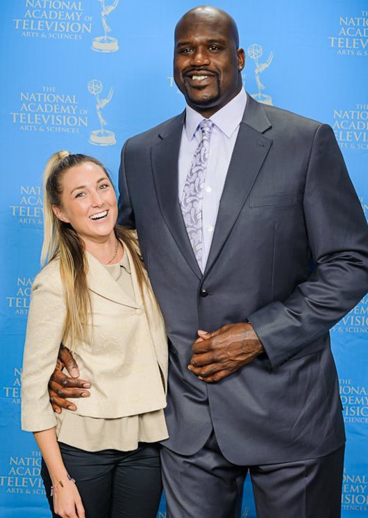 Liana Werner-Gray and Shaquille O'Neal at The National Academy of Television Arts & Sciences NYC.