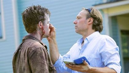 Greg Nicotero applying last minute touches on AMC's The Walking Dead