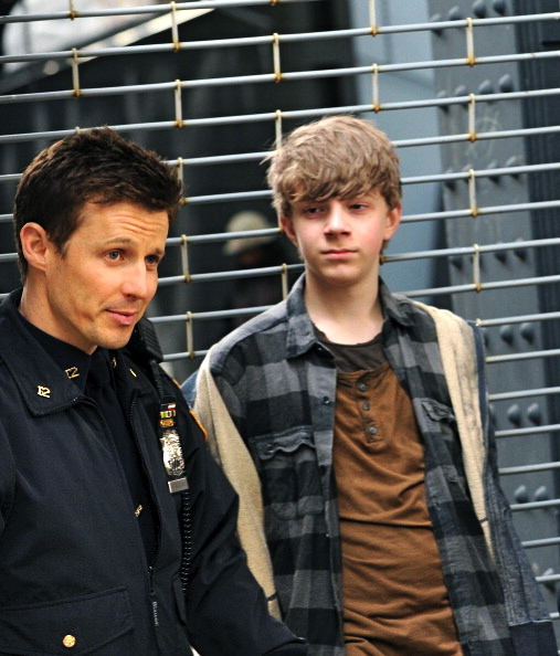 Gabriel Rush and Will Estes on set for Blue Bloods
