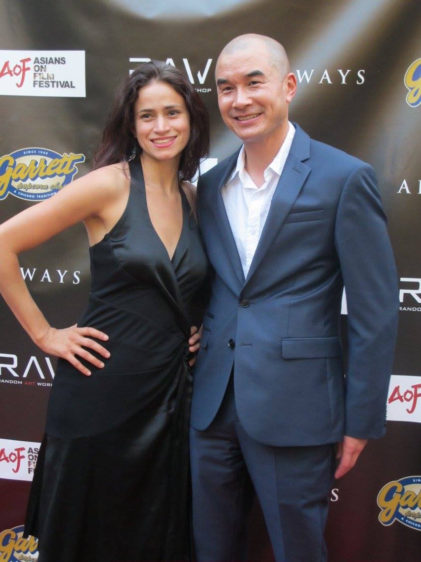 Ed Moy and Sara Fischel at red carpet premiere of Always in Arclight Cinema Hollywood.