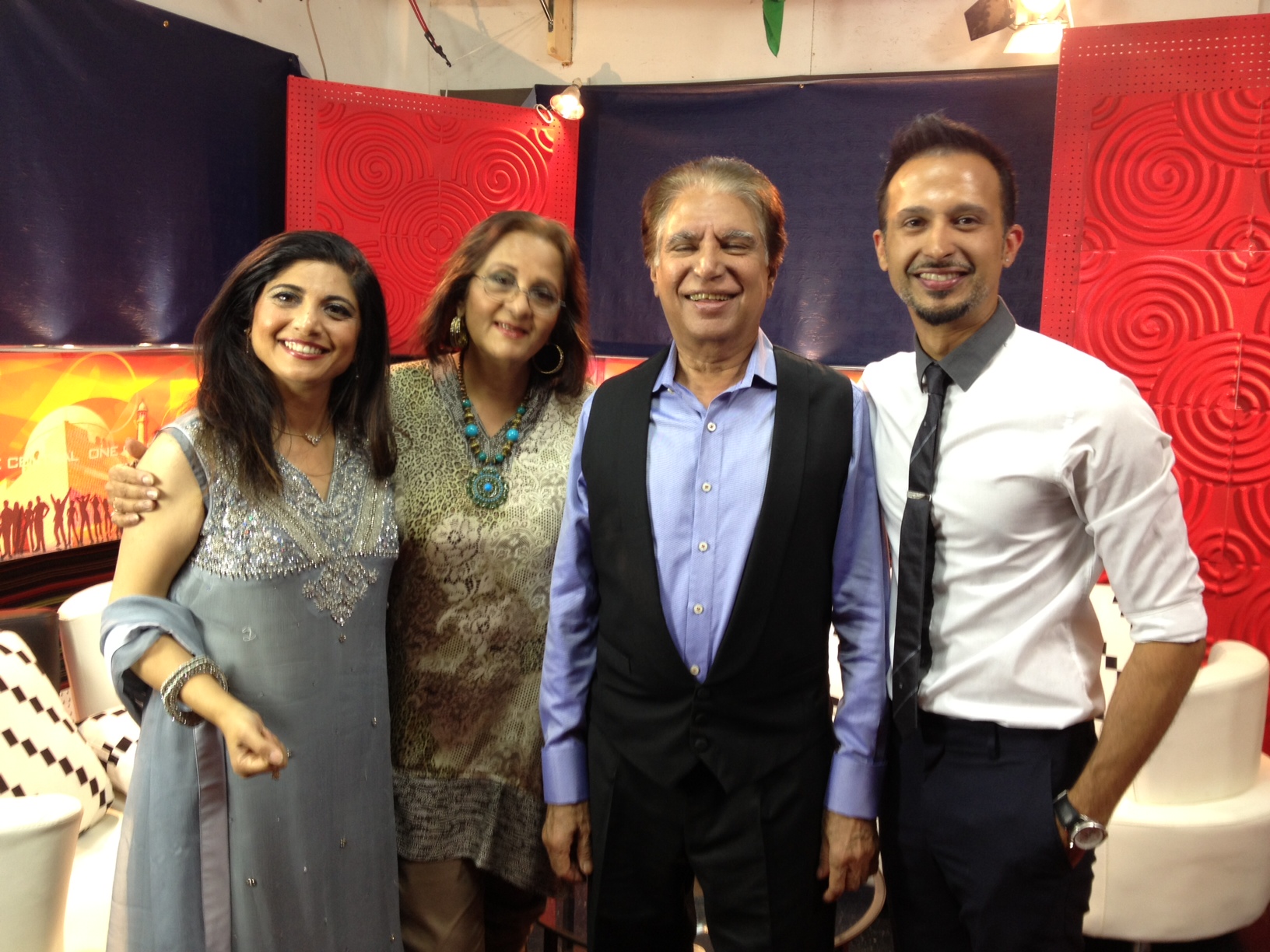 TV Legends,Sahira And Rahat Kazmi with their son Ali Kazmi and his cohost nazish Hosting One Central on TVONE Canada