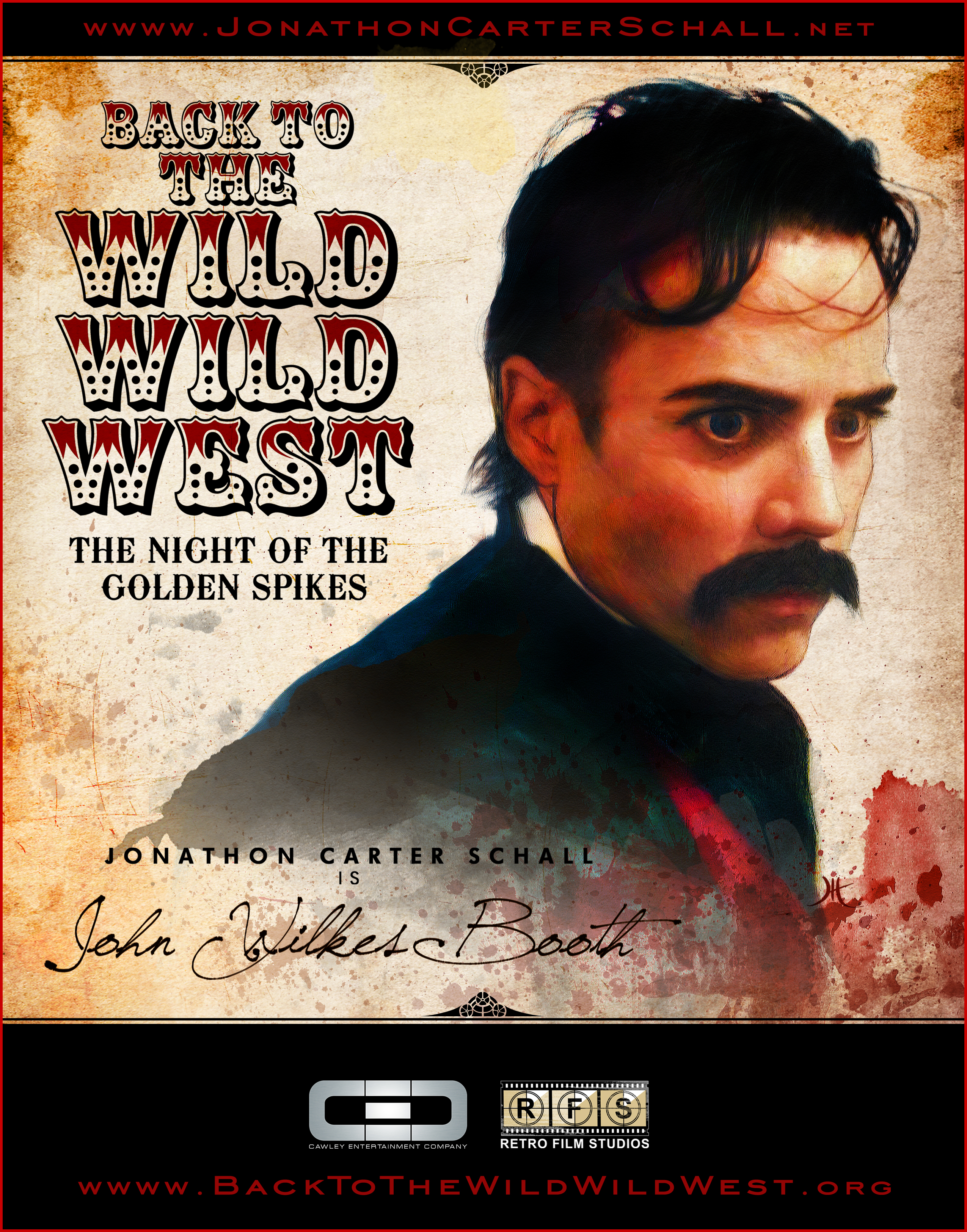 JCS as John Wilkes Booth in Retro Film Studios' BACK TO THE WILD WILD WEST written by Patty Wright and James Cawlet, directed by Mark Burchett