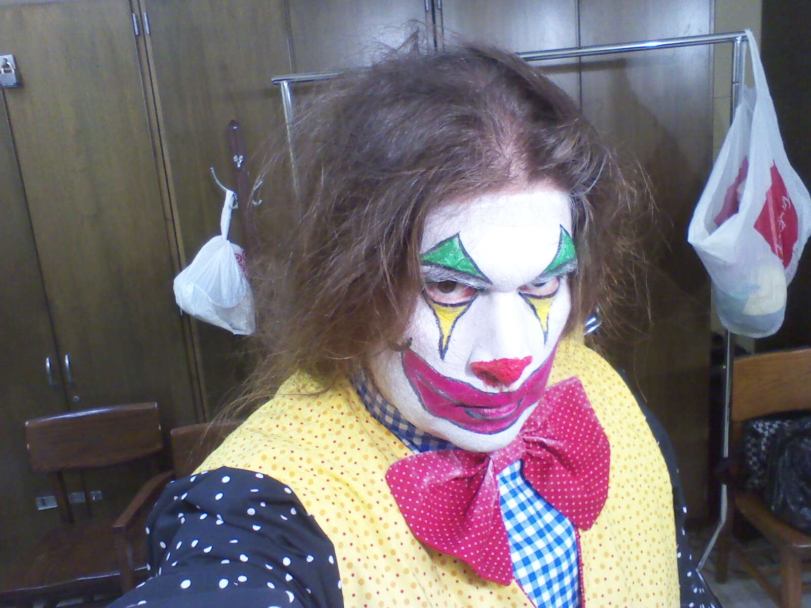 Photo self-taken with cell phone backstage during theater production, 