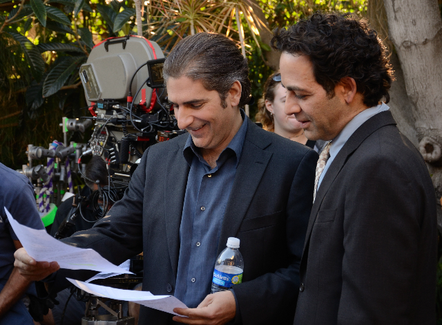 Michael Imperioli and Robert Hallak on the set of 