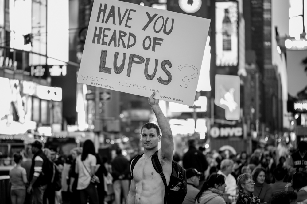 Raising Lupus awareness in Times Square after two successful kickstarter campaigns for 