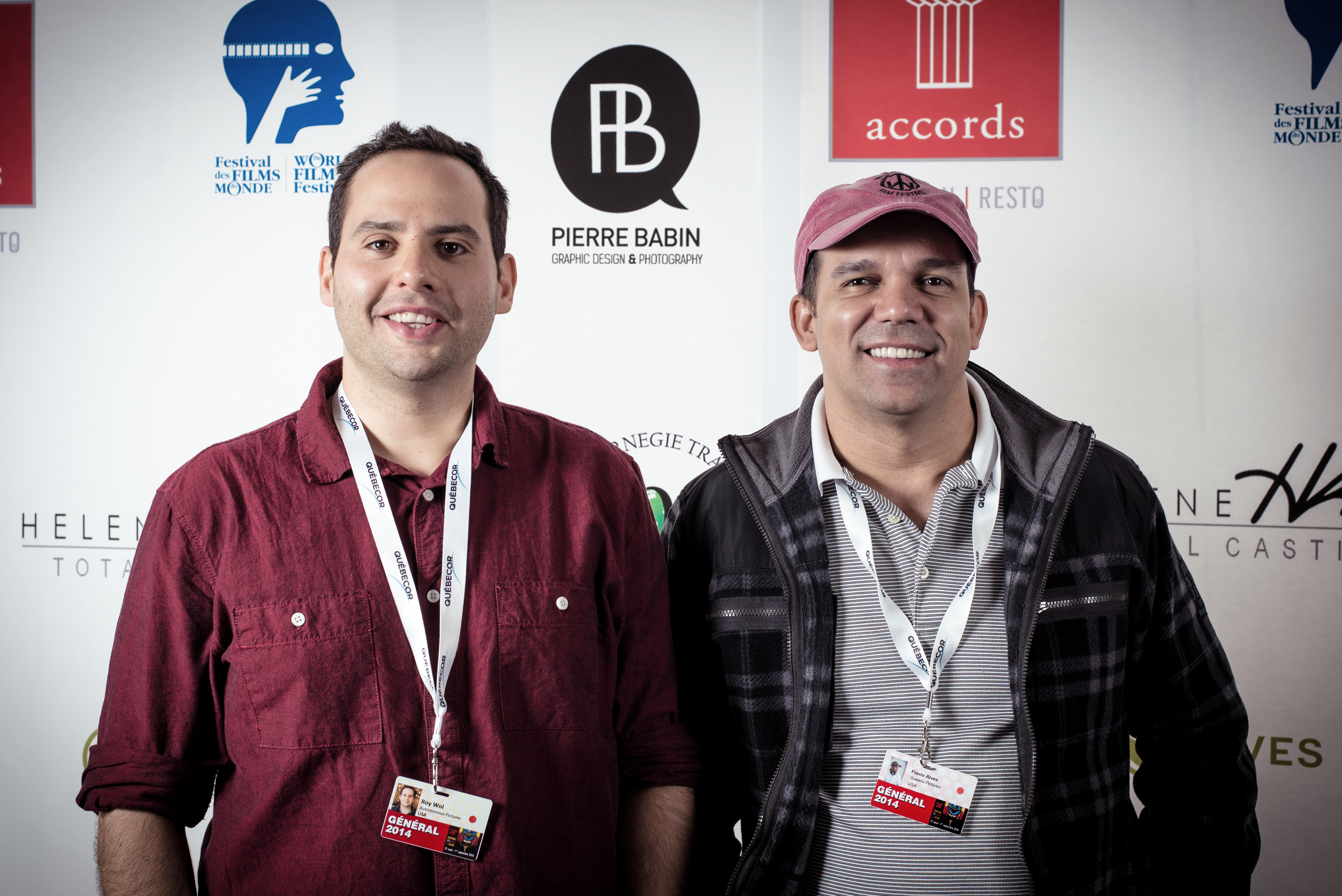 Roy Wol and Flavio Alves at the screening of Tom in America at the 2014 Montreal World Film Festival.