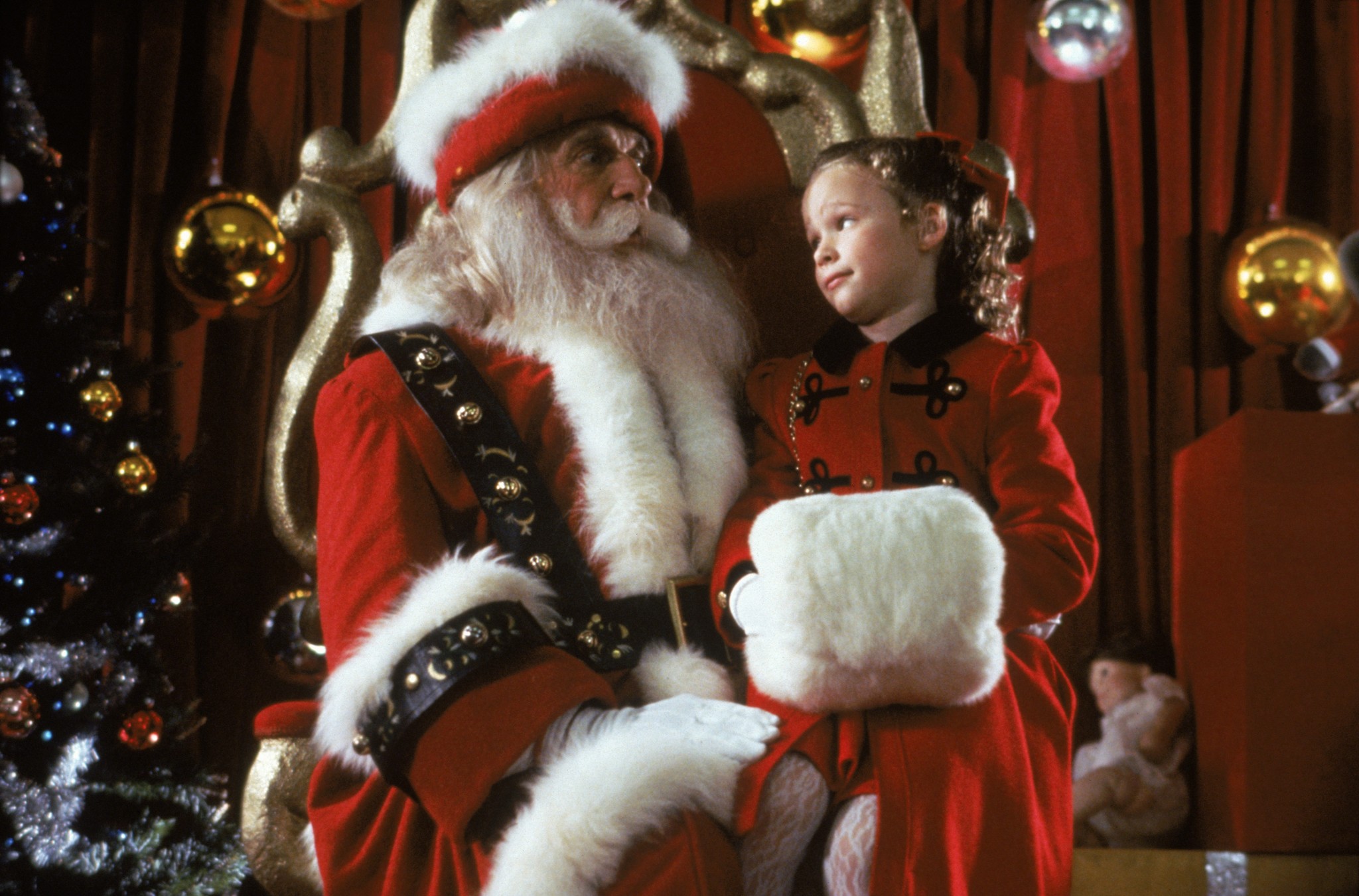 Still of Thora Birch and Leslie Nielsen in All I Want for Christmas (1991)