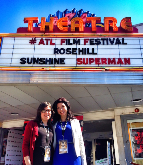 Brigitta Wagner and Kate Chamuris out front of #ROSEHILLmovie screening at Atlanta Film Festival
