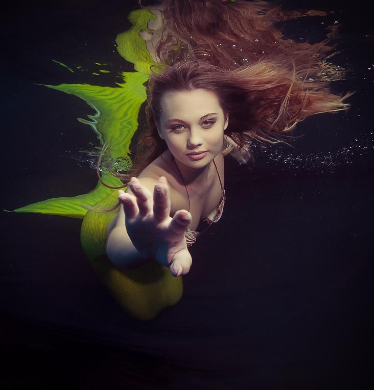 from an underwater shoot as a mirmaid