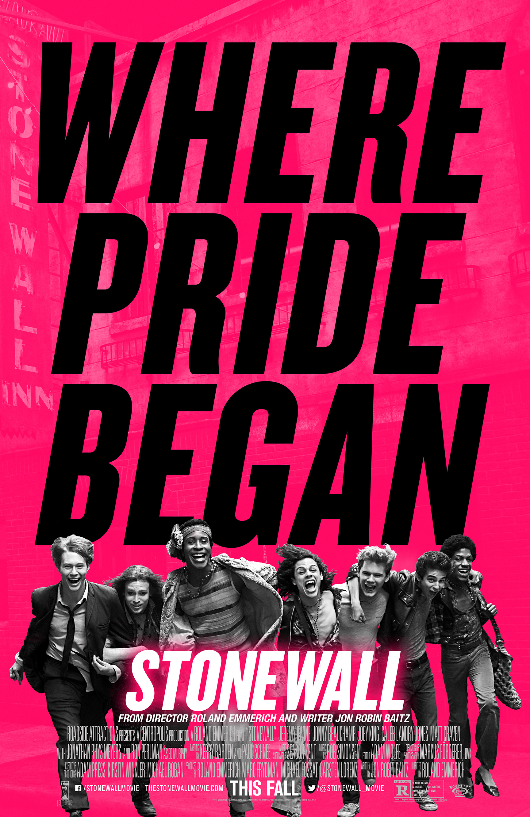 Otoja Abit, Jeremy Irvine, Jonny Beauchamp and Vladimir Alexis in Stonewall (2015)