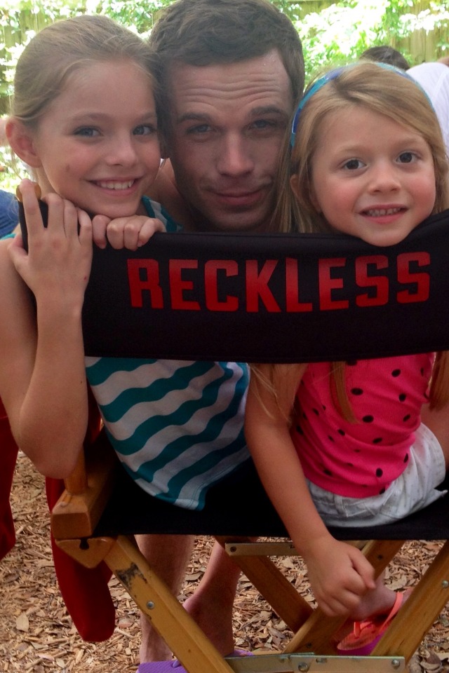 Isabel on the set of Reckless with Cam Gigandet and Chloe P.