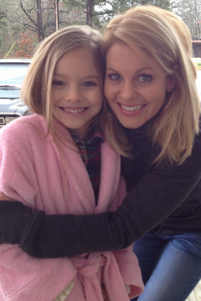 Isabel and Candace Cameron Bure on set of Finding Normal.