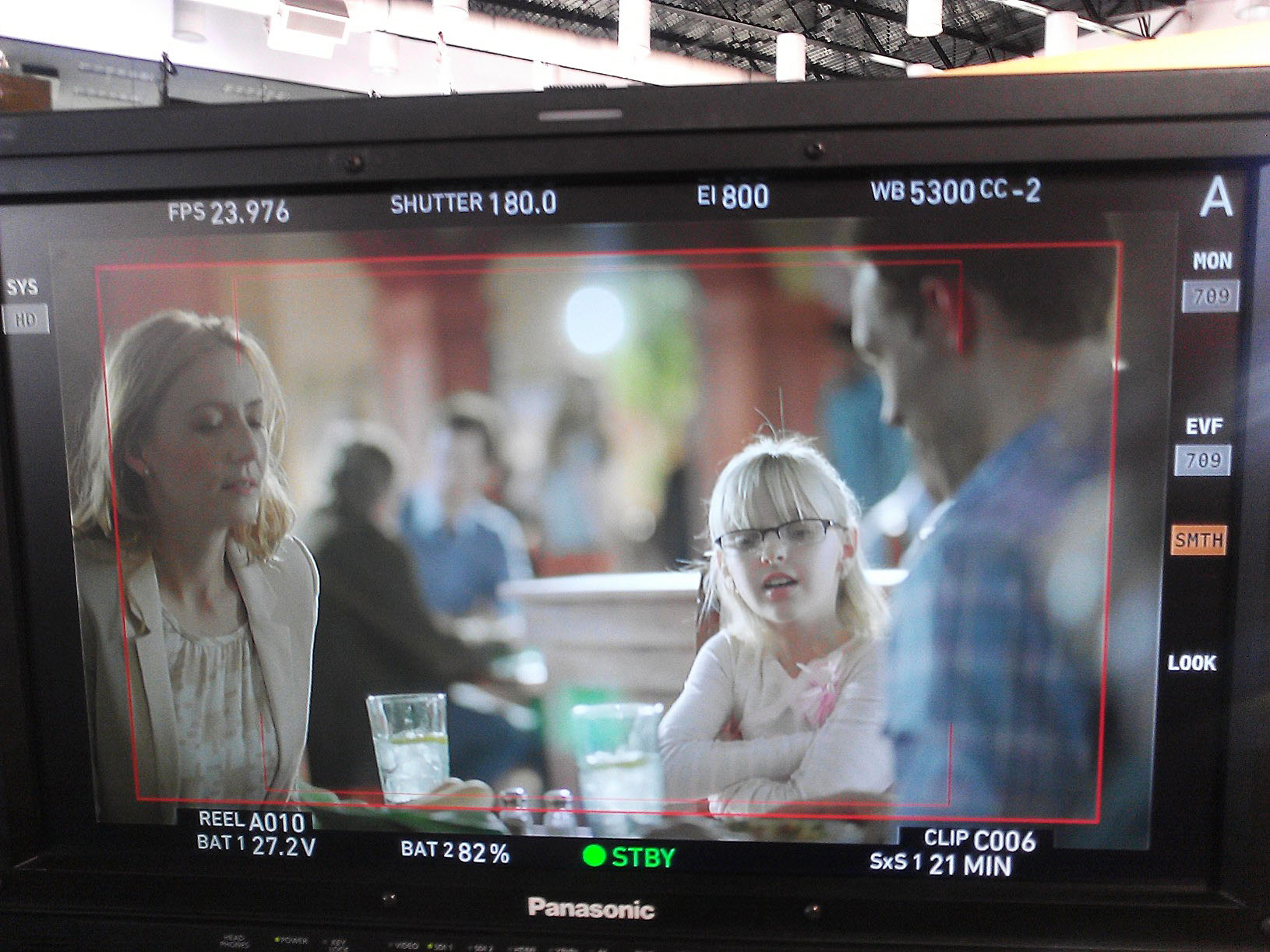 Jessica Belkin,Lucas Kerr and Lynn Downey on set of Olive Garden Commercial/Dir. Dewey Nicks