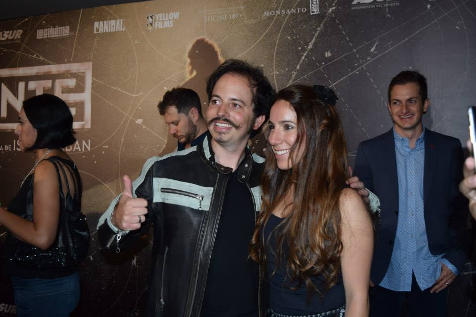Isaac Ezban with his producer and wife (and partner at Red Elephant Films) Miriam Mercado, at the red carpet and premiere of THE INCIDENT in Mexico (Sept 2015)
