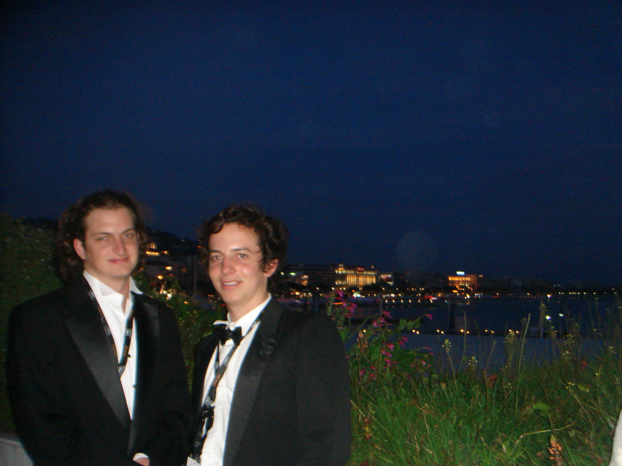 Isaac Ezban at Cannes Film Festival presenting his short film COOKIE, with partner in crime Salomon Askenazi (2008)