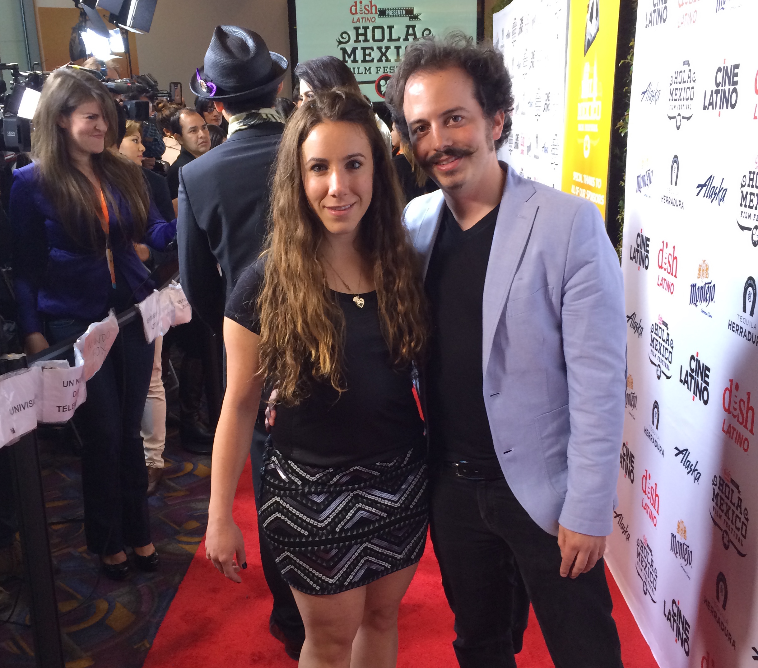Isaac Ezban with producer and wife Miriam Mercado on the red carpet of the LA Hola Mexico Film Festival, getting ready for the LA premiere of THE INCIDENT, May 2015