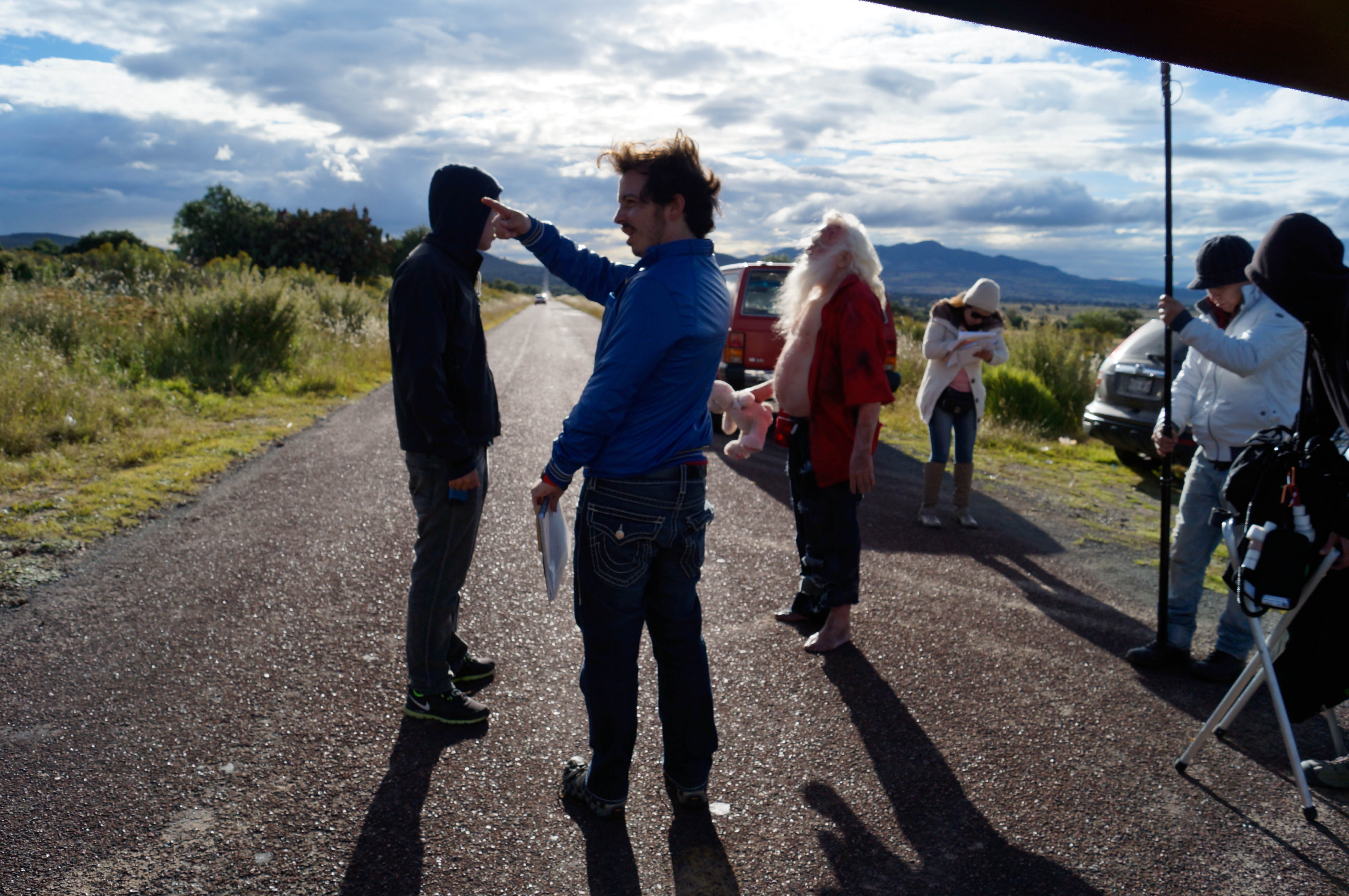Director Isaac Ezban on the set of his first feature film THE INCIDENT (October 2013)