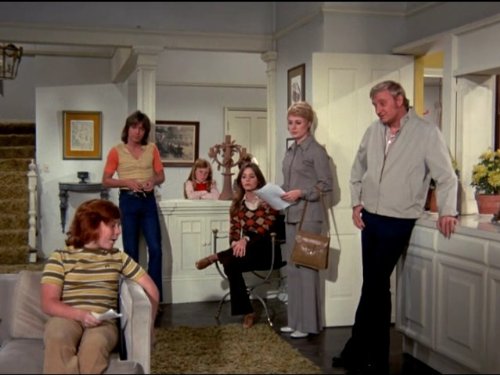 Still of Susan Dey, Danny Bonaduce, David Cassidy, Suzanne Crough, Shirley Jones and Dave Madden in The Partridge Family (1970)