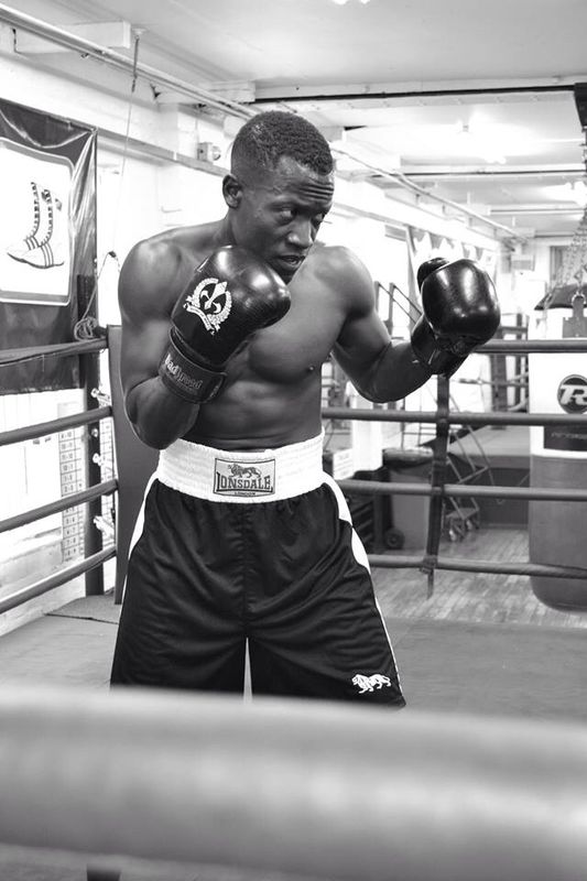 boxing photo shoot actor Courtney Winston.
