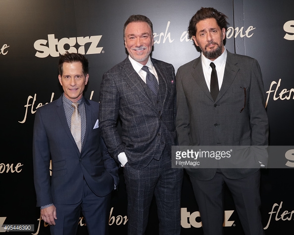 Actors John Allee, Patrick Page and Reg Rogers attend the 'Flesh and Bone' New York limited series premiere held at the Jack H. Skirball Center for the Performing Arts on November 2, 2015 in New York City.