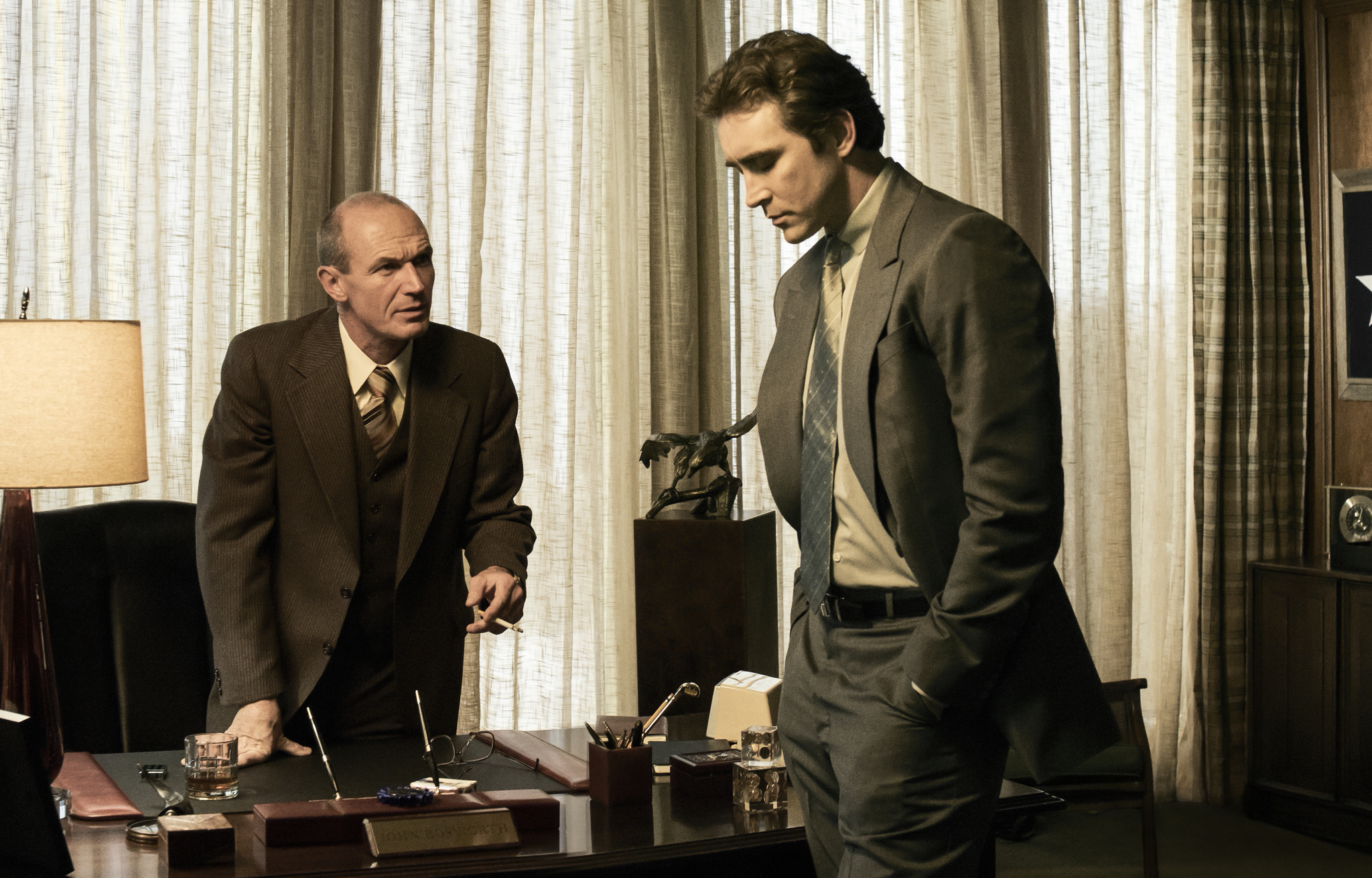 Still of Toby Huss and Lee Pace in Halt and Catch Fire (2014)