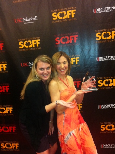 Bonnie Kathleen Ryan and Ashley Maria at the SBC film festival. Bonnie Kathleen took home the award for best actress.