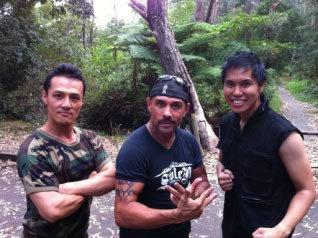 Behind the scenes shot of Khanh on location of Houso's TV Series shoot 18/02/11