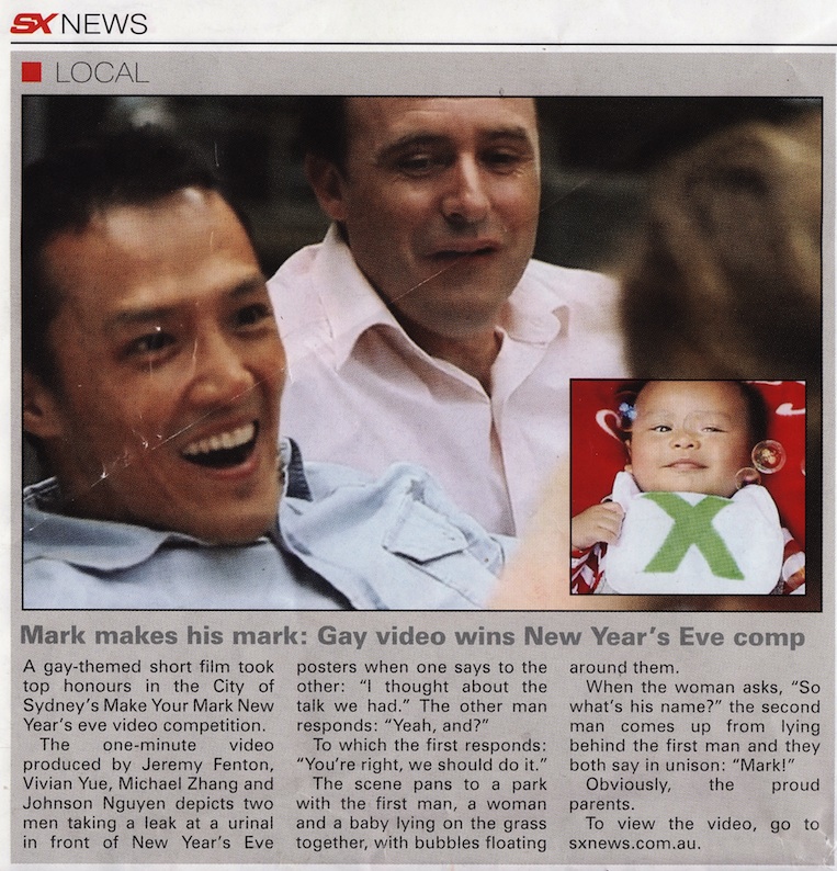 Media clipping of Make Your Mark winning entry featuring Khanh Trieu.