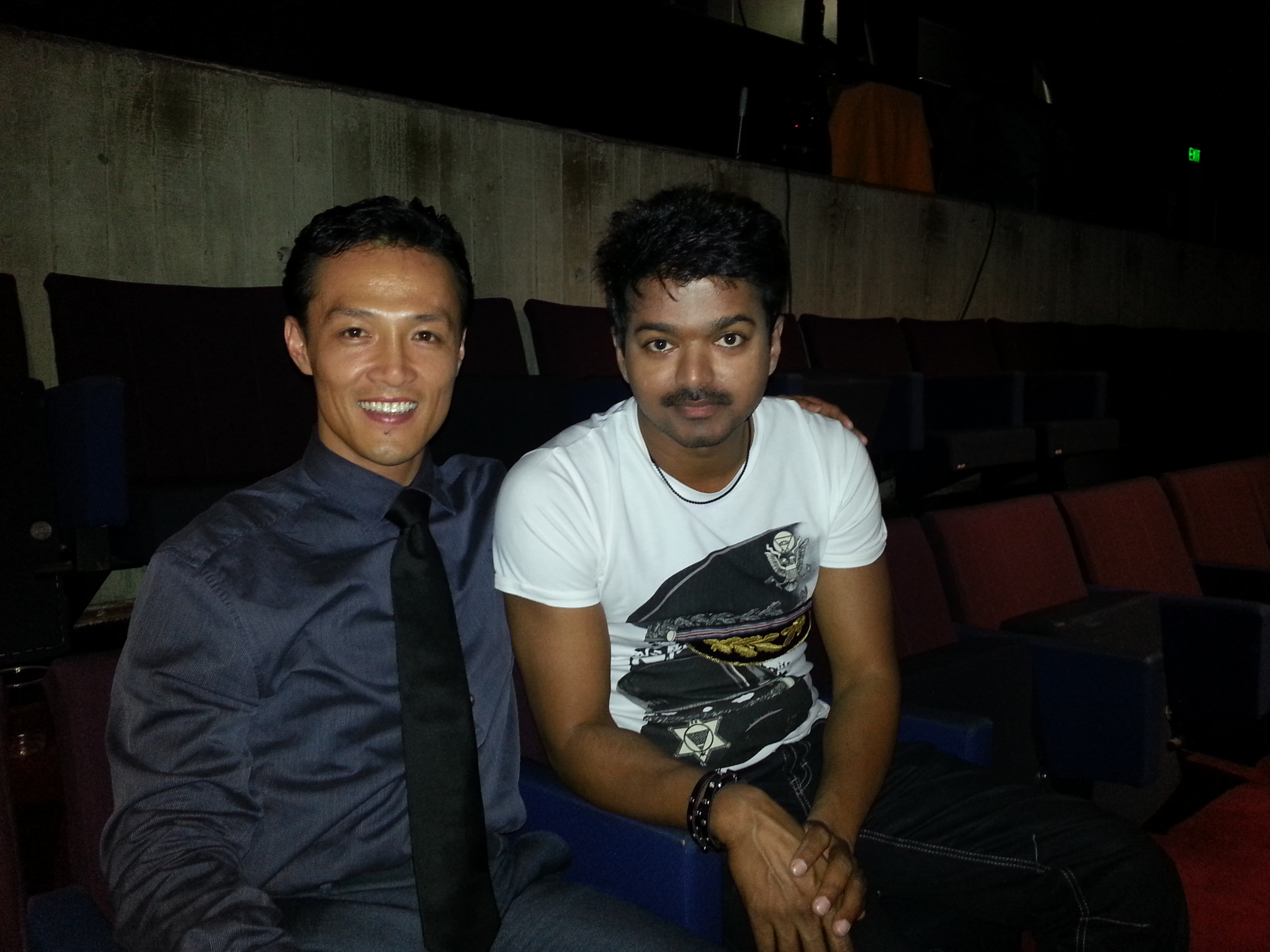 On set of Thalaivaa with actor Vijay, 14/04/13