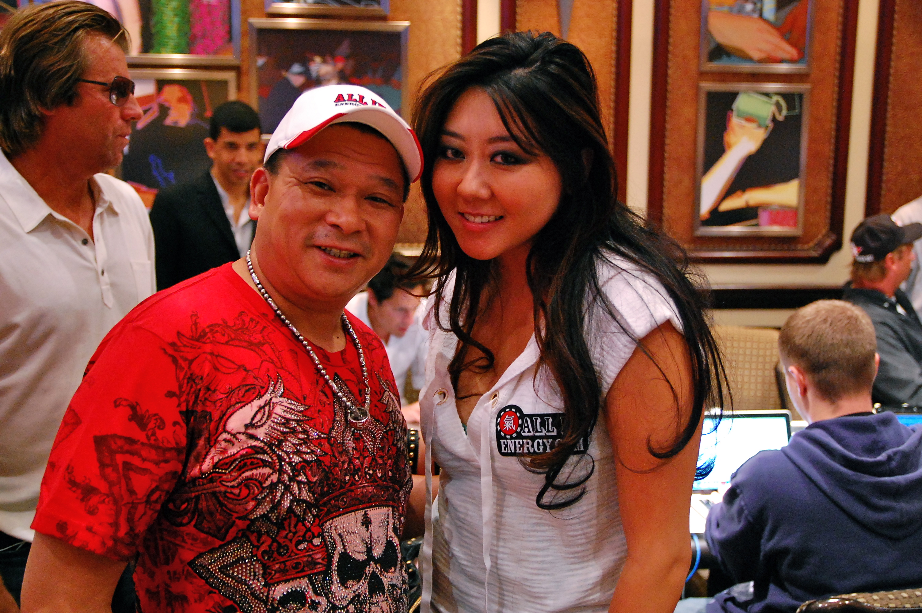 Poker stars, Maria Ho and Johnny Chan at the World Poker Tour's Bellagio Cup in Las Vegas.