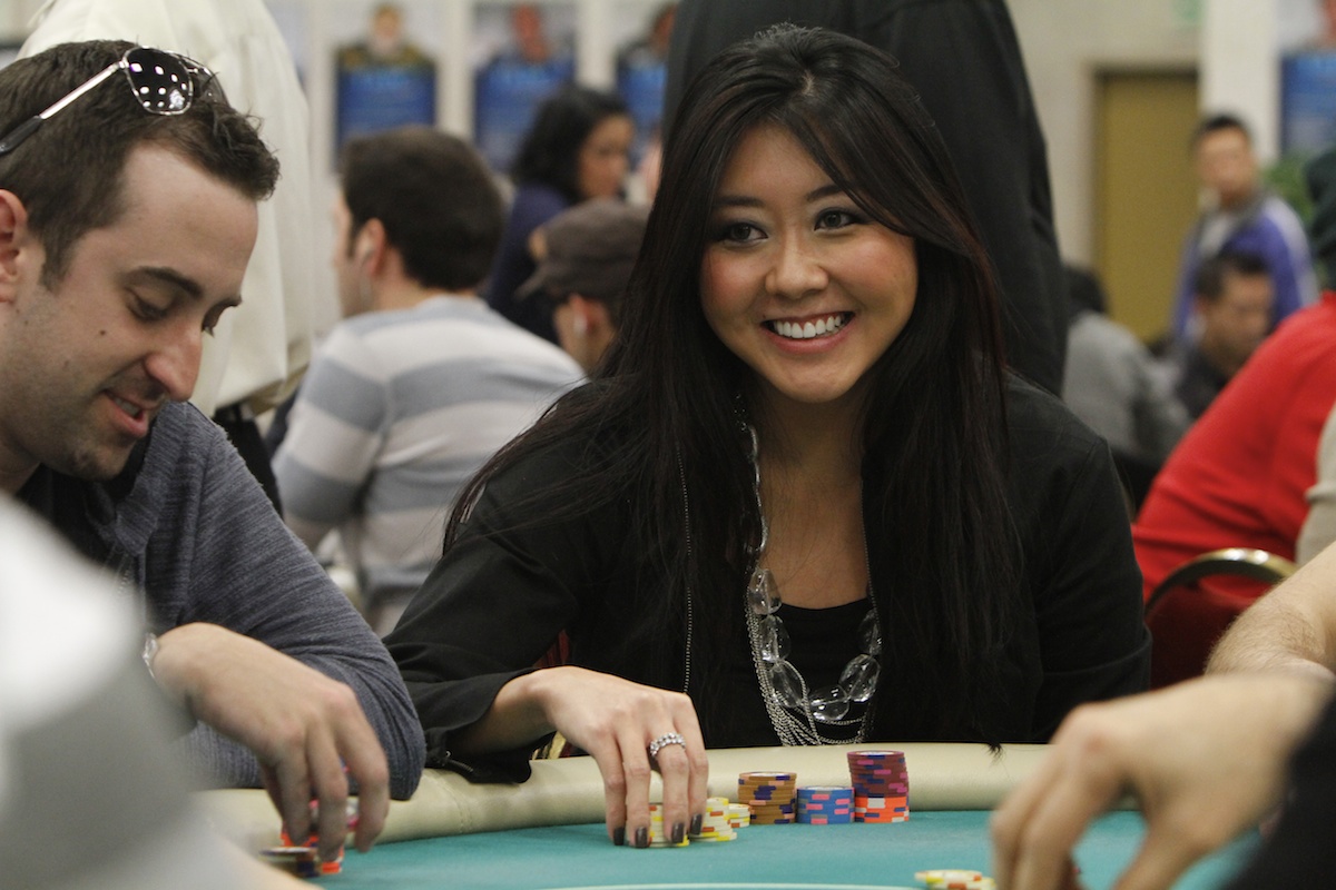 Professional Poker Player, Maria Ho plays at the 2011 LA Poker Classic at Commerce Casino.