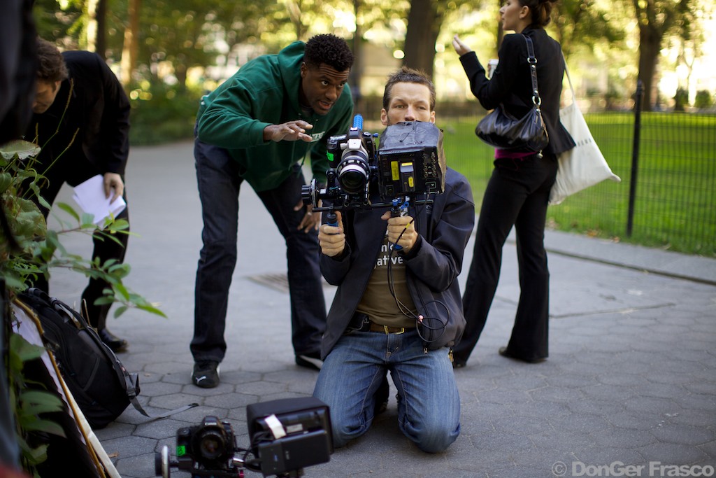 Jato Smith with Steve Pitre on set of THE TEMP LIFE