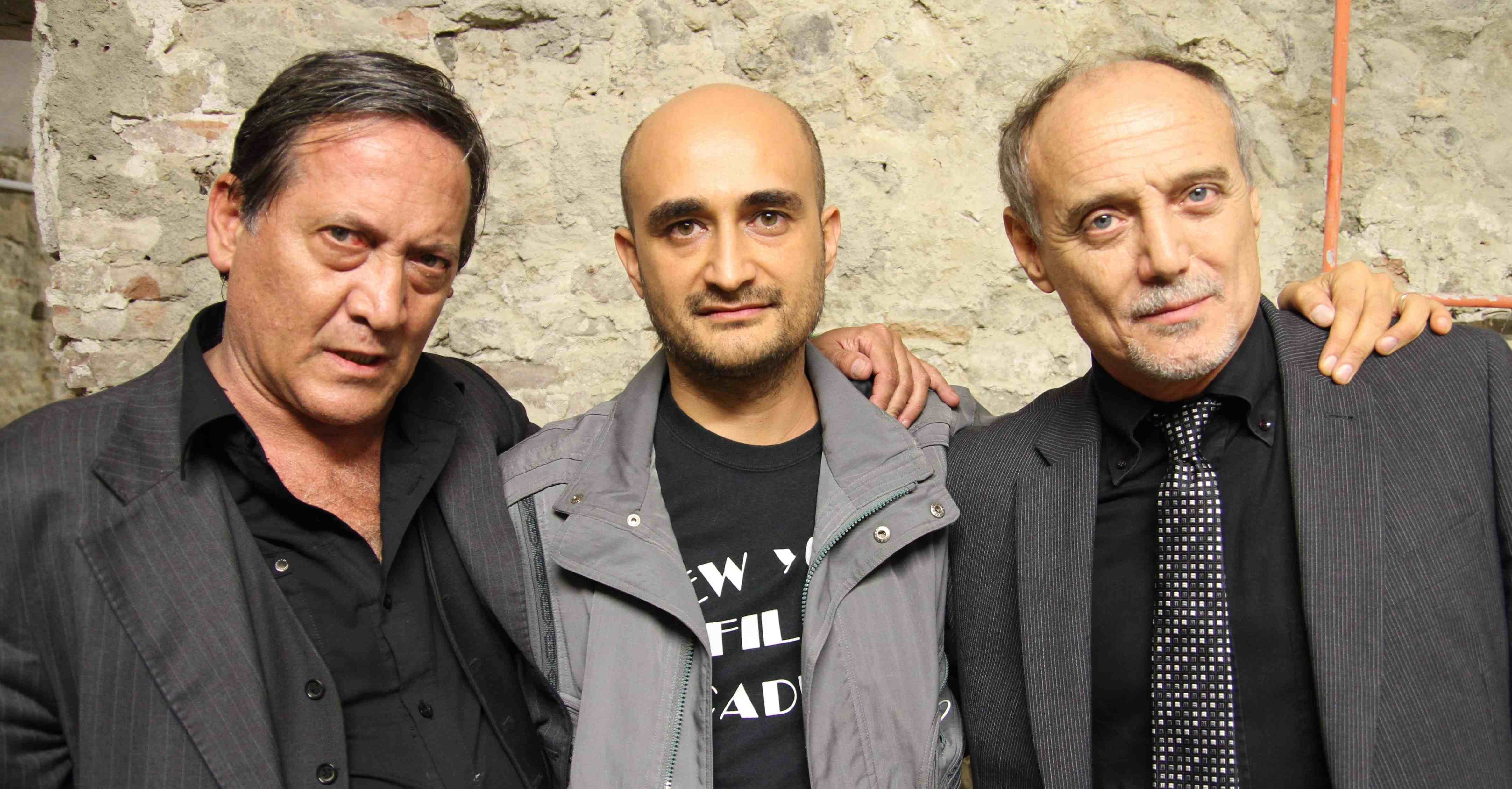 Ruben Maria Soriquez with actors Tony Sperandeo and Massimo Bonetti on the set of 