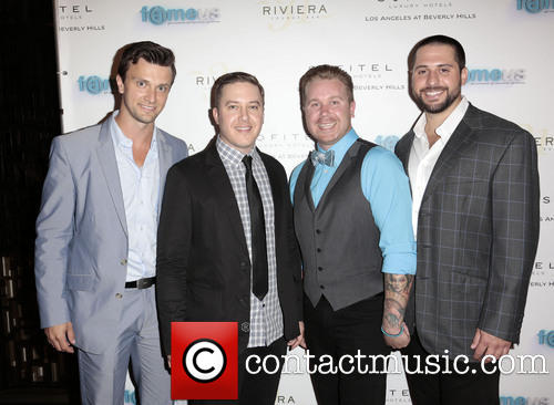Kent Speakman, Brandt Weisman, Jason Stecker & Mike Kahn - The red carpet launch party for 'Fameus' Smart Phone App at Sofitel Hotel - Los Angeles, California, United States - Saturday 23rd March 2013