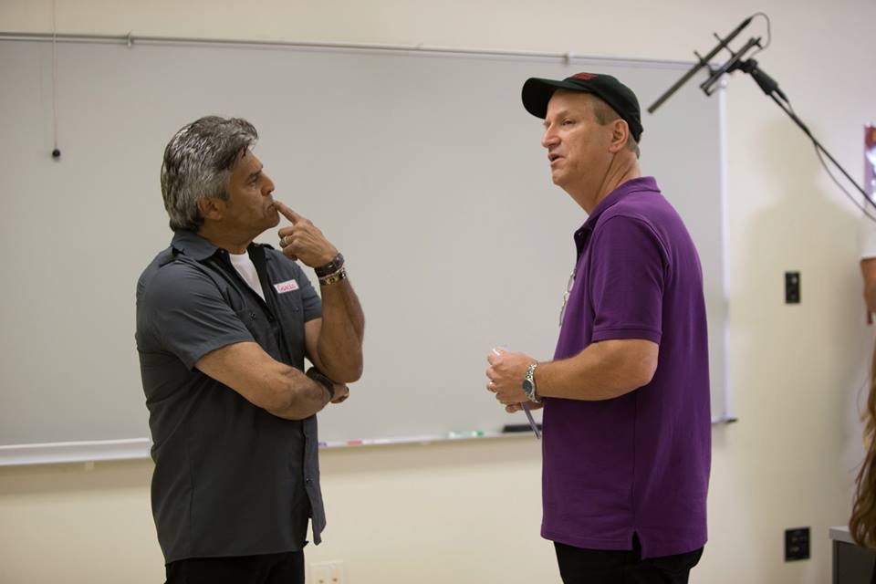 Bill Rahn with Erik Estrada on UNCOMMON set