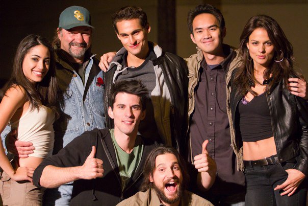 On location for 200 MPH From left: Actress Hennely Jimenez, Director Cole S. McKay, and Actors Jared Kahn, Zedrick Restauro, AnnaMaria Demara, Jaz Martin, and Tommy Nash