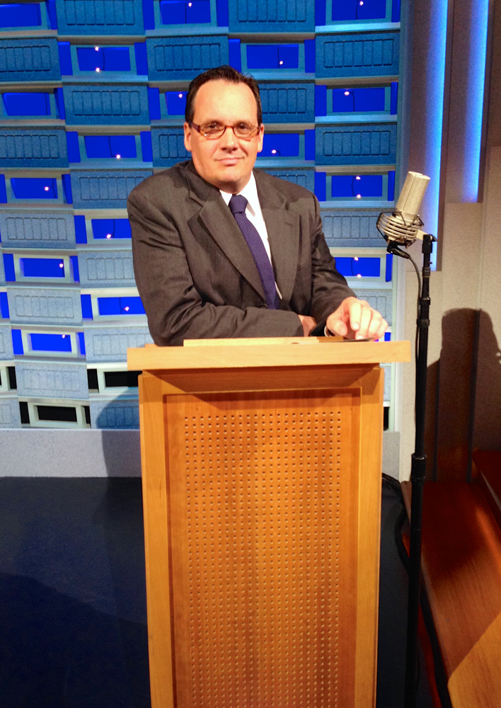 Stand in for Steve Higgins on the Tonight show with Jimmy Fallon.