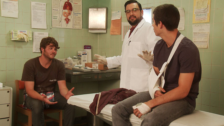 Still of Horatio Sanz and James Pumphrey in High Road (2011)