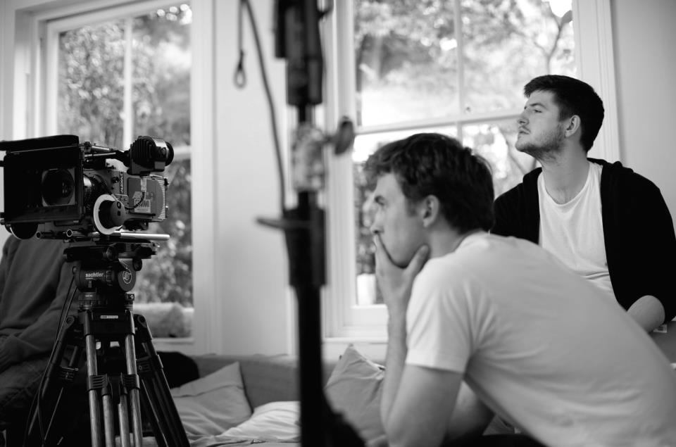 Alex Marx (Director) and James Alexandrou (Assistant Director) on the set of Happy Accident