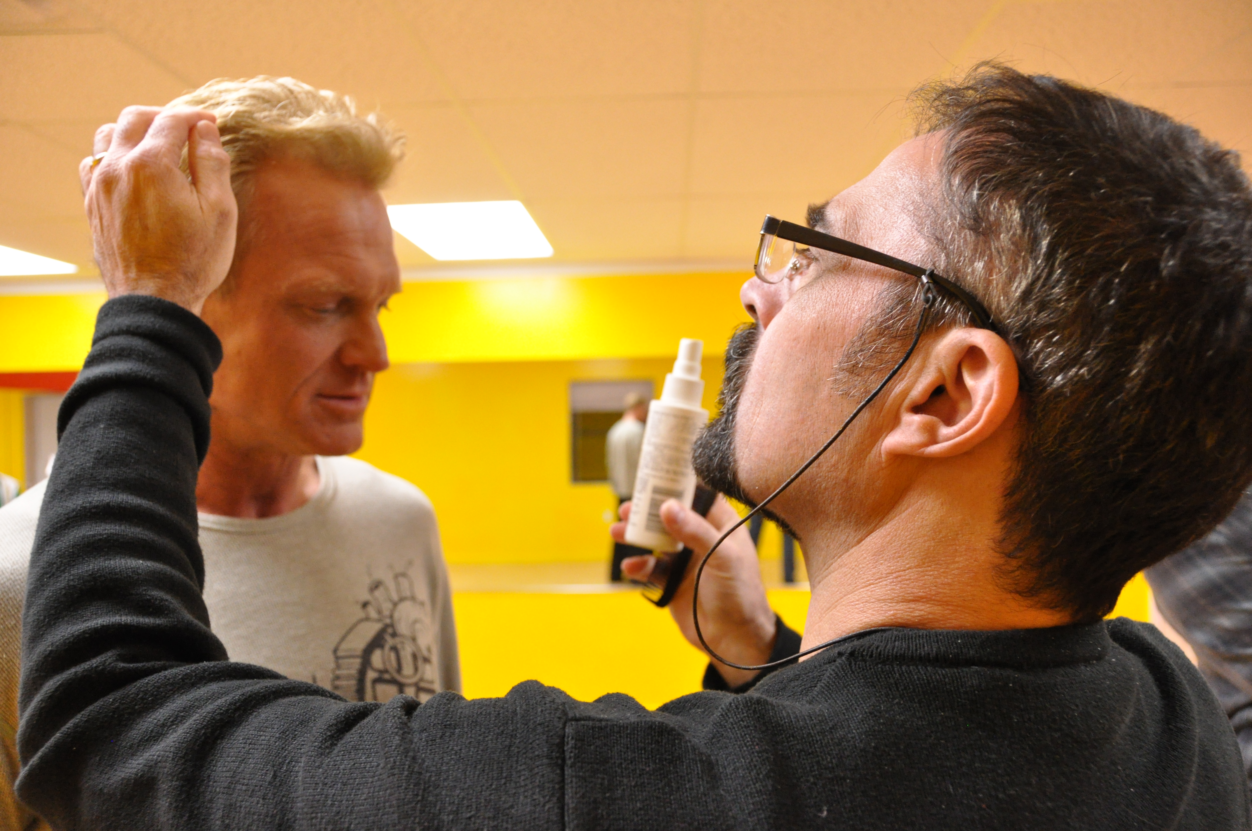 Makeup Artist,Joe Rossi working on Bobby at the Filming of VIG Lifestyle!