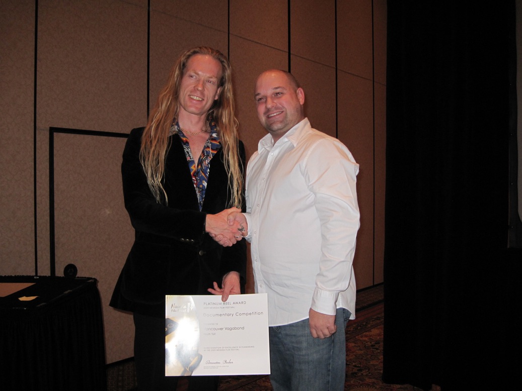 Vancouver Vagabond Heath Tait wins Platinum Reel at the 2009 Nevada International Film Festival.