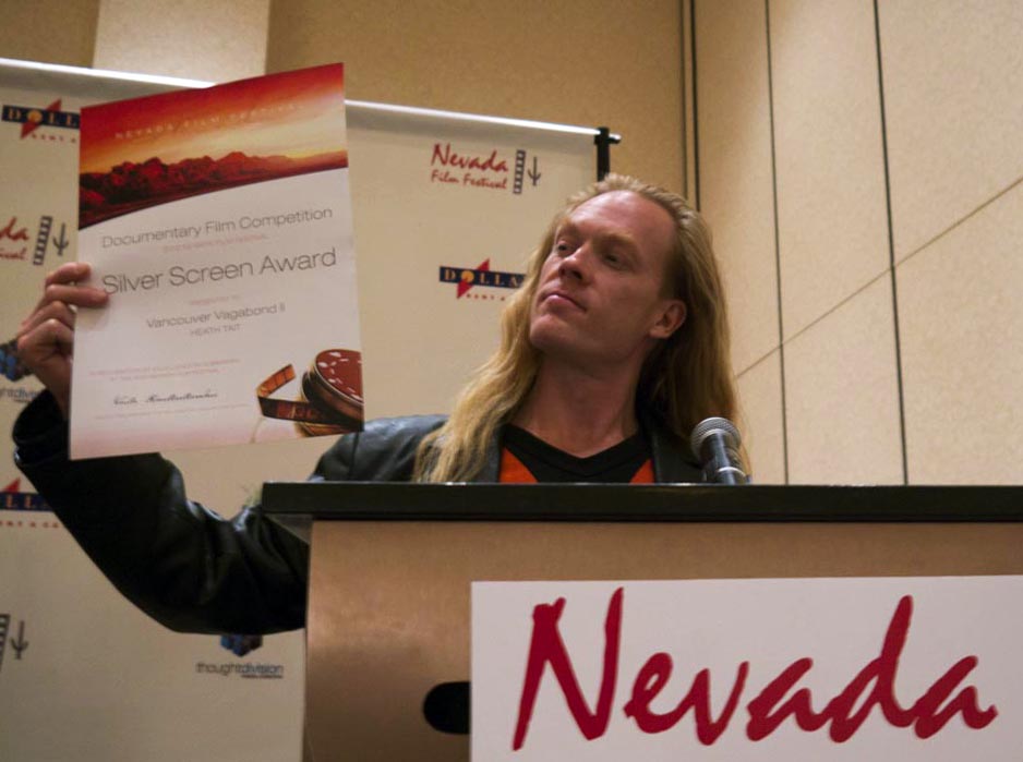 Vancouver Vagabond II wins the Silver Screen Award, Nevada Film Festival 2012.