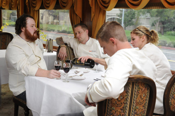 Still of Michael Voltaggio, Bryan Voltaggio, Jennifer Carroll and Kevin Gillespie in Top Chef (2006)