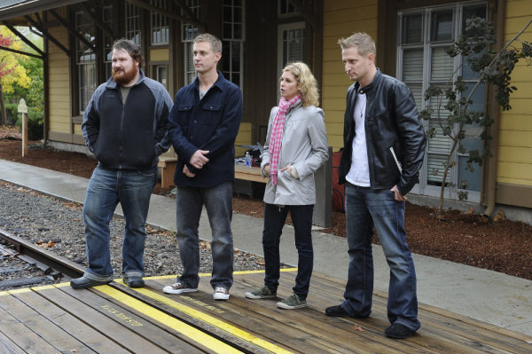 Still of Michael Voltaggio, Bryan Voltaggio, Jennifer Carroll and Kevin Gillespie in Top Chef (2006)