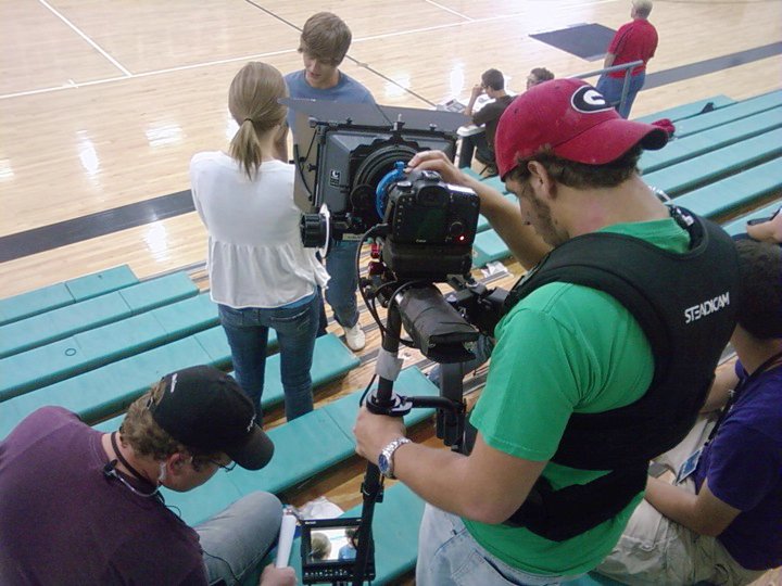 Director Zach Meiners and DP Austin Berry on the set of 